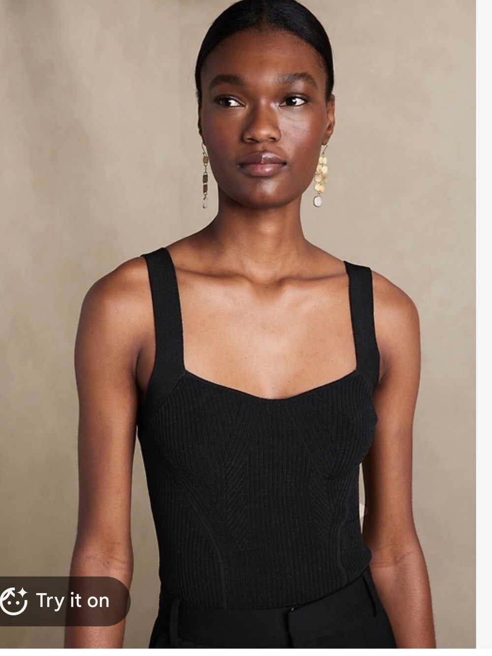 Banana Republic Black Larisa Sweetheart Tank